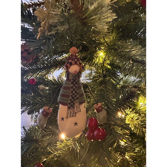 Vintage Williraye Studio Snowman Ornament With Snowflake Hanging Decor For Chris - Picture 5 of 6